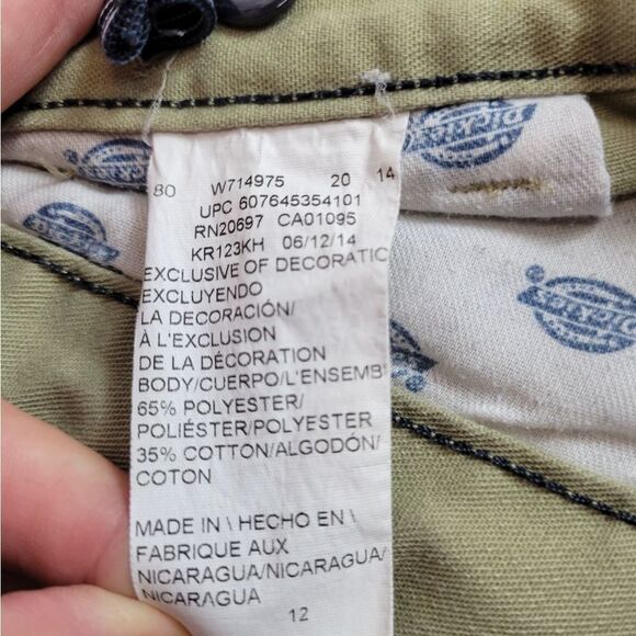 Dickies flat front khaki uniform shorts 12 - Picture 4 of 5